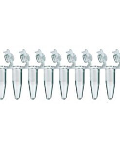 0,2ml 8-miestne strípy s upevnenými jednotlivými vypuklými vrchnákmi a ochranným štítom, 120 ks