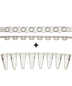 0,1ml 8-miestne strípy "Low Profile" + vrchnáky, prirodzené, 125 ks