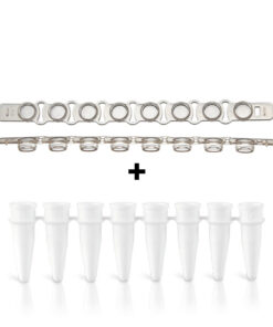 0,1ml 8-miestne strípy "Low Profile" biele + vrchnáky (Xtra clear), 125 ks