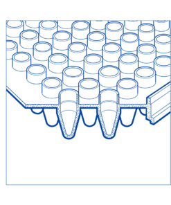 PCR platnička polovičný okraj, vyvýšený lem a vyvýšené jamky, Corning® Style, prirodzená, 10 ks