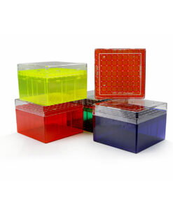 Kryogenické krabičky polykarbonátové, 81 miestne vysoké, rôzne farby, 5 ks
