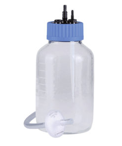 2 l sklenená fľaša s ochranným filtrom a vnútronou trubicou