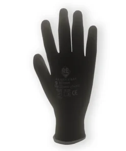 Ochranné rukavice SAFETY FIRST, čierne, 12-párov