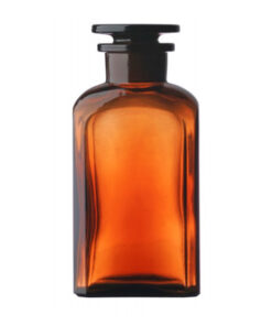 Fľaša širokohrdlá, hranatá, hnedá, 1 ks