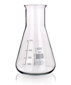 Banka kužeľová podľa Erlenmeyera, širokohrdlá, SIMAX, 1 ks