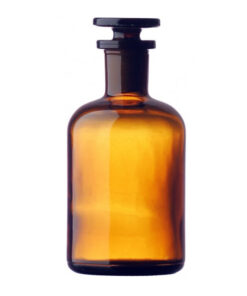 Fľaša reagenčná úzkohrdlá, hnedá, so zabrúsenou zátkou, 1 ks