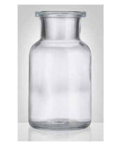 Fľaša širokohrdlá prachovnica, nezabrúsená, číra, 1 ks