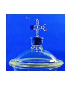 Veko exsikátora s plastovým hmatníkom a skleneným kohútom, SIMAX