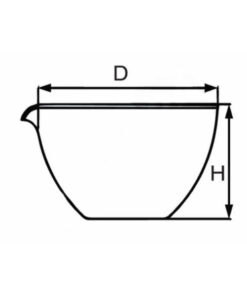 Miska odparovacia kremenná, ploché dno, podľa DIN 12 336, s výlevkou