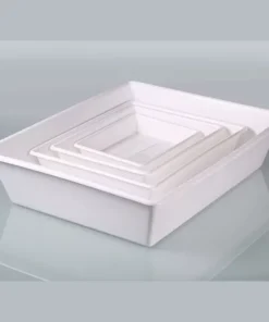 Set laboratórnych misiek 1 + 3 + 5 + 15 l, vrúbkované dno, PP, biele, (bal. 4 ks)