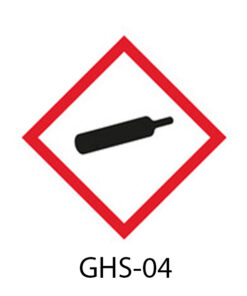 Samolepky PLYN POD TLAKOM - Symbol CLP (GHS) 04, 26 x 37 mm, LABSOLUTE®, 500 ks rolka