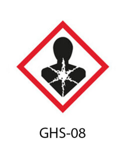 Samolepky ZDRAVIU ŠKODLIVÉ - Symbol CLP (GHS) 08, 26 x 37 mm, LABSOLUTE®, 500 ks rolka