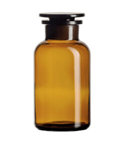 Fľaša širokohrdlá prachovnica, nezabrúsená, hnedá, 1 ks