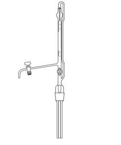 Byreta automatická podľa Pelleta, výpustný a prepúšťací kohútik, sklenené kladivká, trieda AS, 1 ks