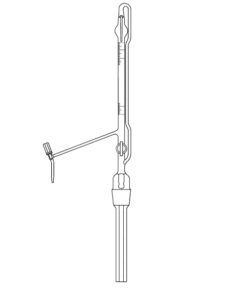 Byreta automatická podľa Pelleta, teflonový ventil, prepúšťací kohútik, sklenené kladivko, trieda AS, 1 ks