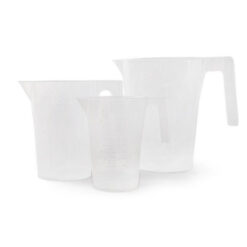 Odmerka s uchom vysoká, PP, lisovaná stupnica, rôzne objemy, 1 ks