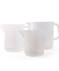 Odmerka s uchom nízka, PP, lisovaná stupnica, rôzne objemy, 1 ks