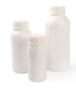 Fľaša guľatá s bezpečnostným krúžkom, 41 mm, HDPE, CERTIFIKOVANÁ, rôzne objemy, 1 ks