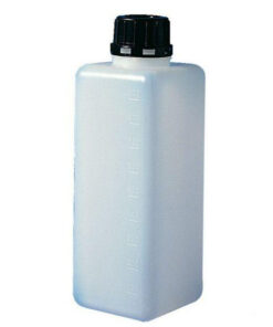 Fľaša hranatá graduovaná, PE, s bezpečnostným uzáverom GL30, rôzne objemy, 1 ks